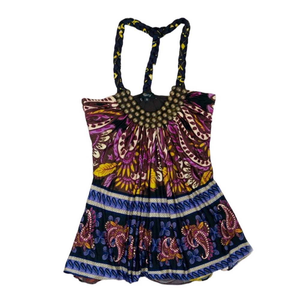 Sky Embellished Halter Top Size S